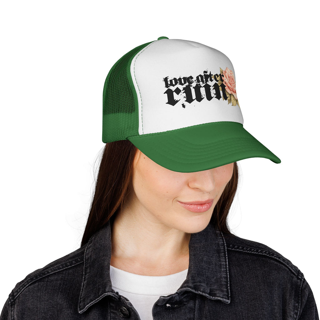 Trucker Cap — ‘Love After Ruin’ Floral Gothic Mesh Hat