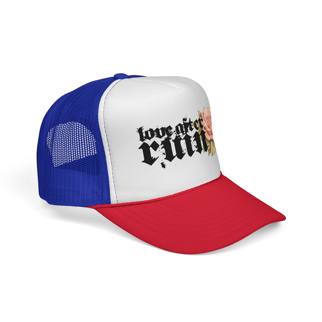 Trucker Cap — ‘Love After Ruin’ Floral Gothic Mesh Hat