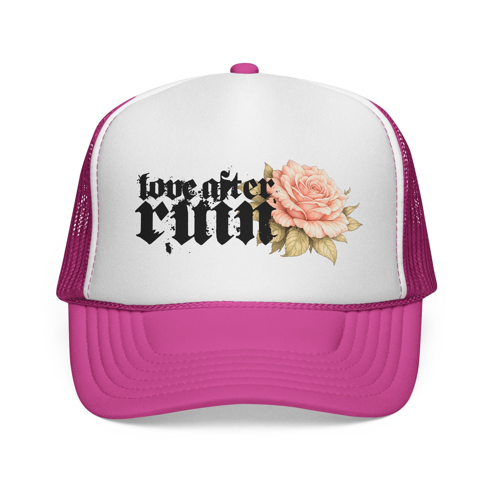 Trucker Cap — ‘Love After Ruin’ Floral Gothic Mesh Hat