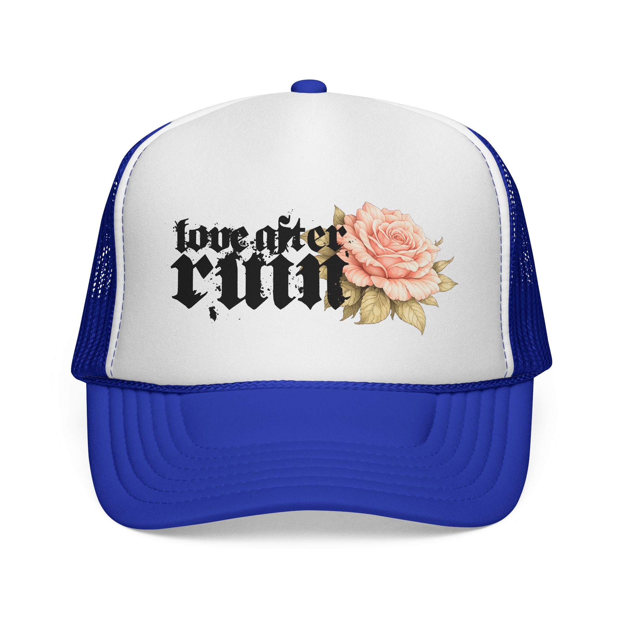 Trucker Cap — ‘Love After Ruin’ Floral Gothic Mesh Hat