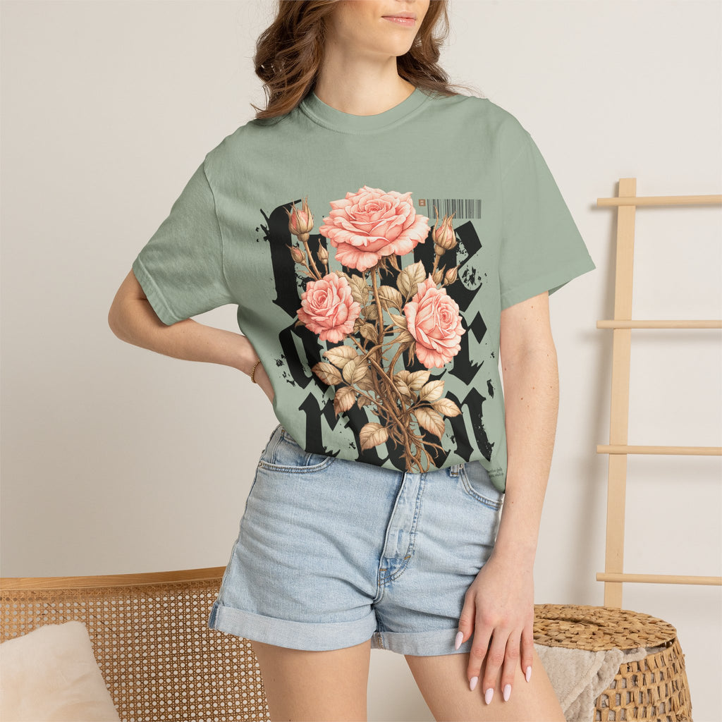 Gothic Pink Rose "Love After Ruin" T-Shirt