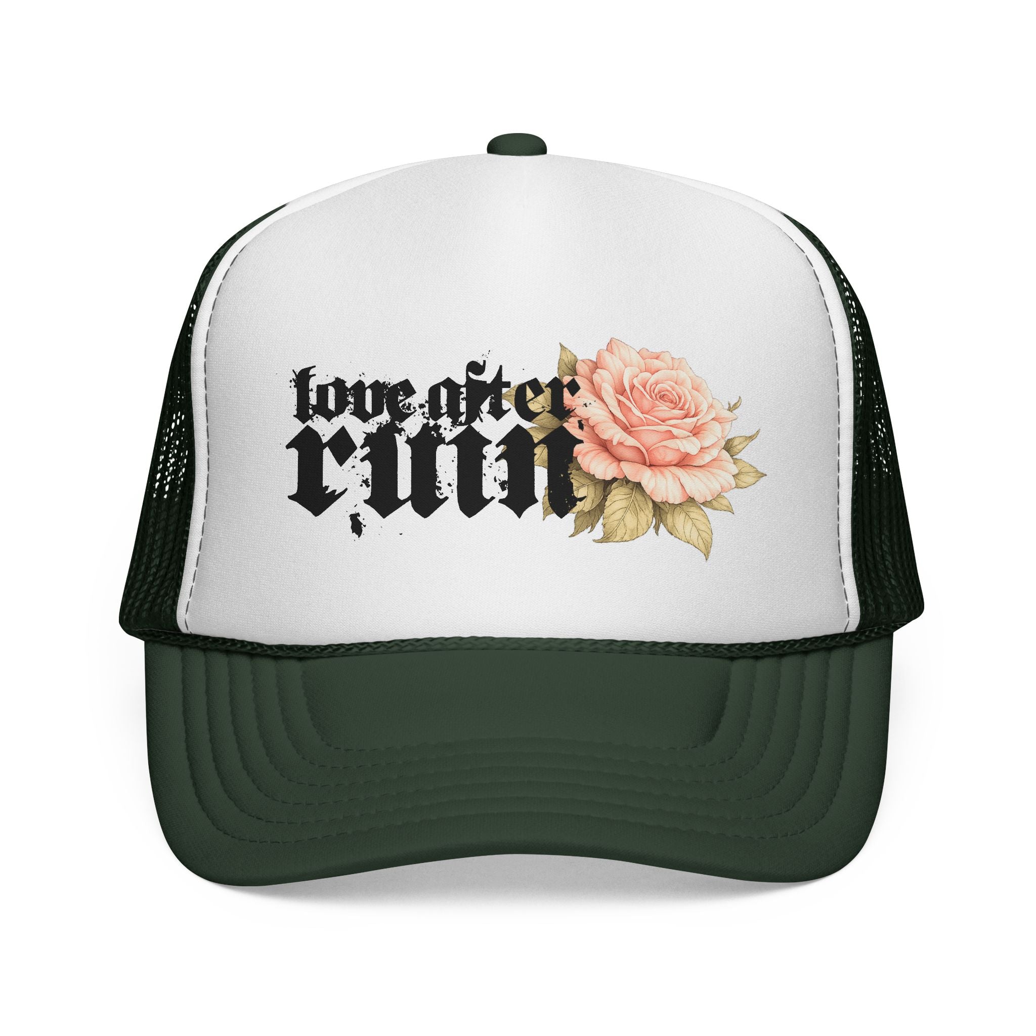 Trucker Cap — ‘Love After Ruin’ Floral Gothic Mesh Hat