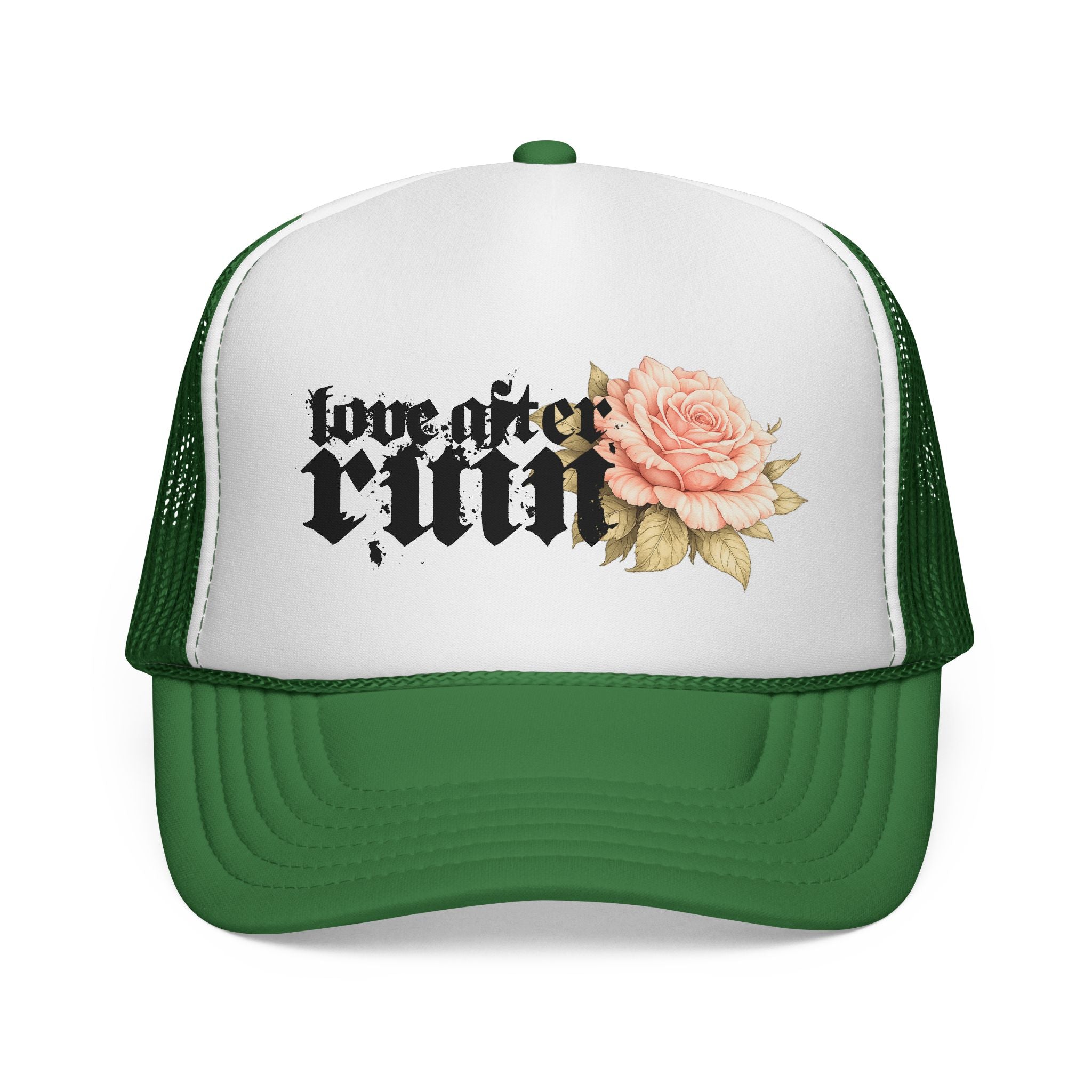 Trucker Cap — ‘Love After Ruin’ Floral Gothic Mesh Hat
