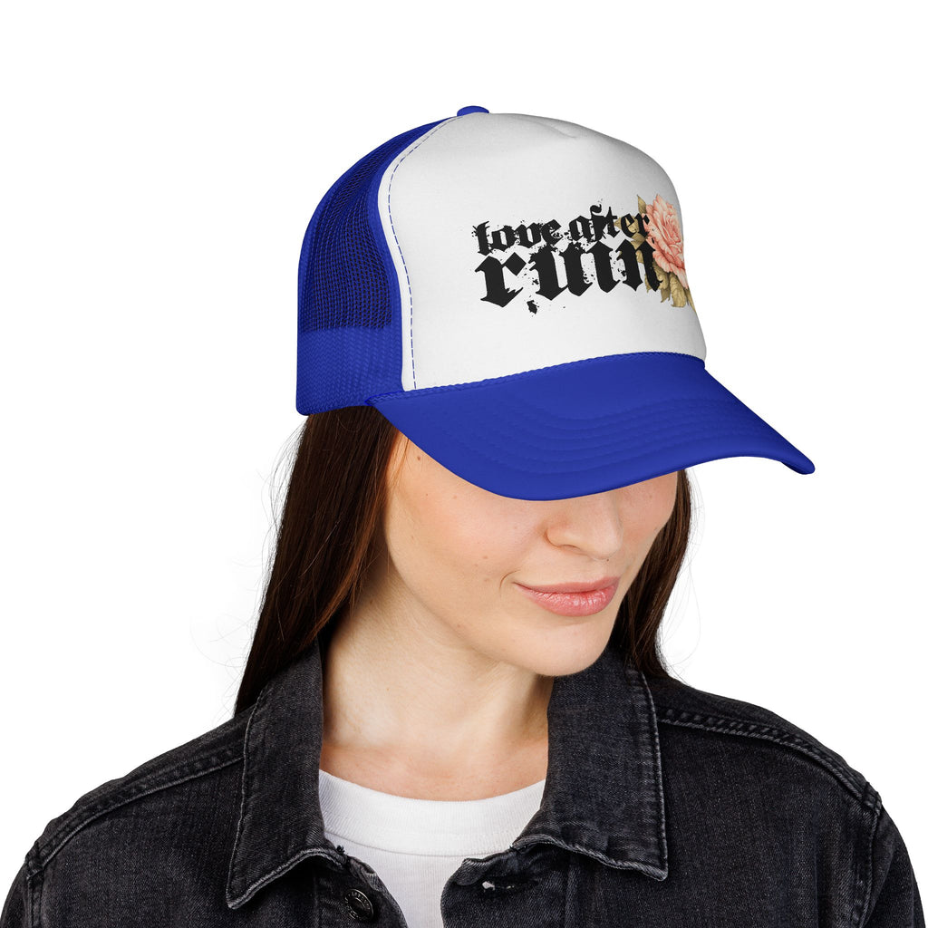 Trucker Cap — ‘Love After Ruin’ Floral Gothic Mesh Hat