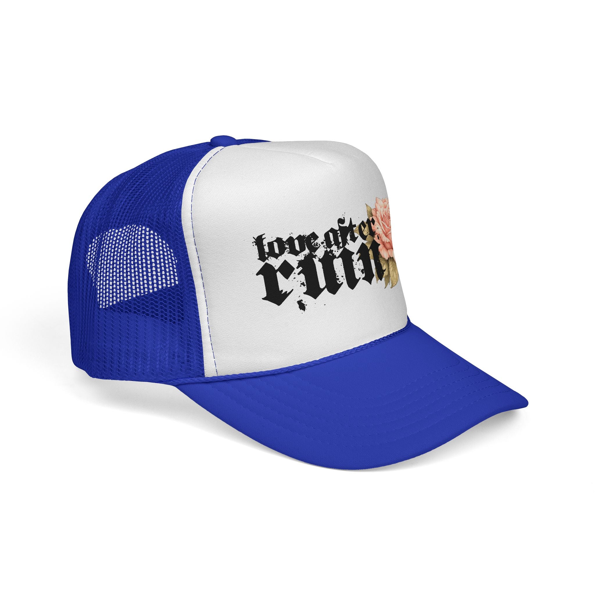 Trucker Cap — ‘Love After Ruin’ Floral Gothic Mesh Hat