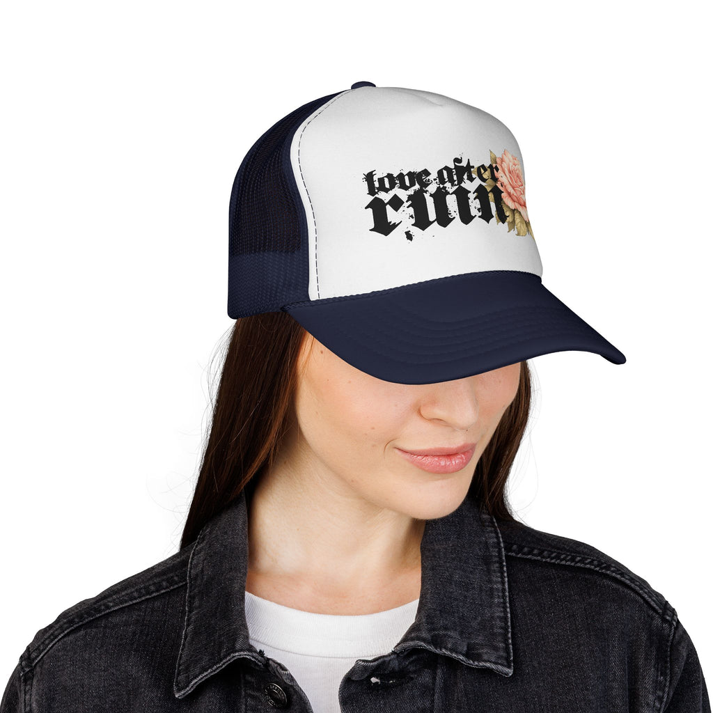Trucker Cap — ‘Love After Ruin’ Floral Gothic Mesh Hat