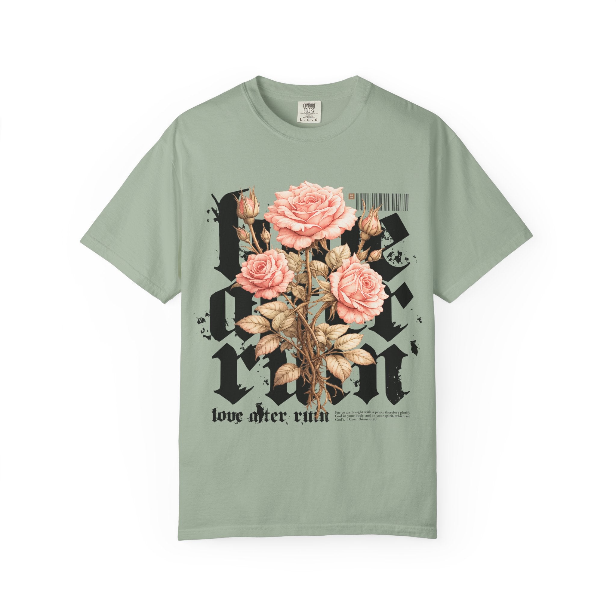 Gothic Pink Rose "Love After Ruin" T-Shirt