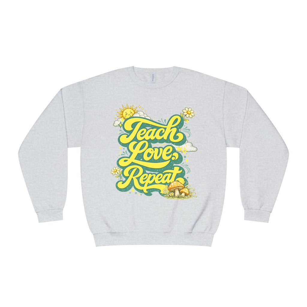 Teach Love Repeat Sweatshirt — Retro Teacher Crewneck