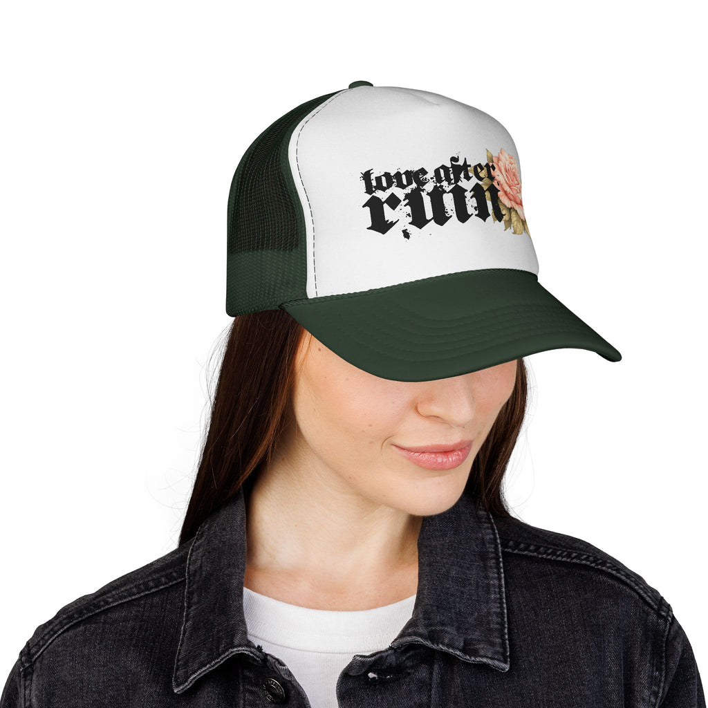 Trucker Cap — ‘Love After Ruin’ Floral Gothic Mesh Hat