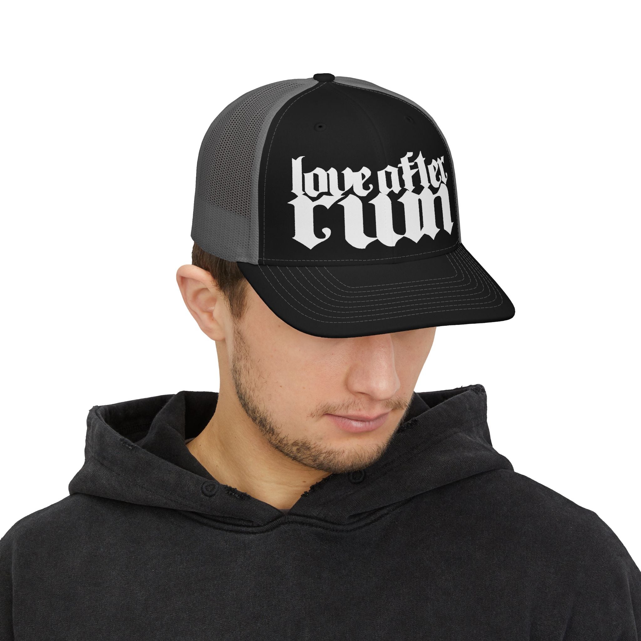 Trucker Cap — 'Love After Ruin' Gothic Logo Snapback