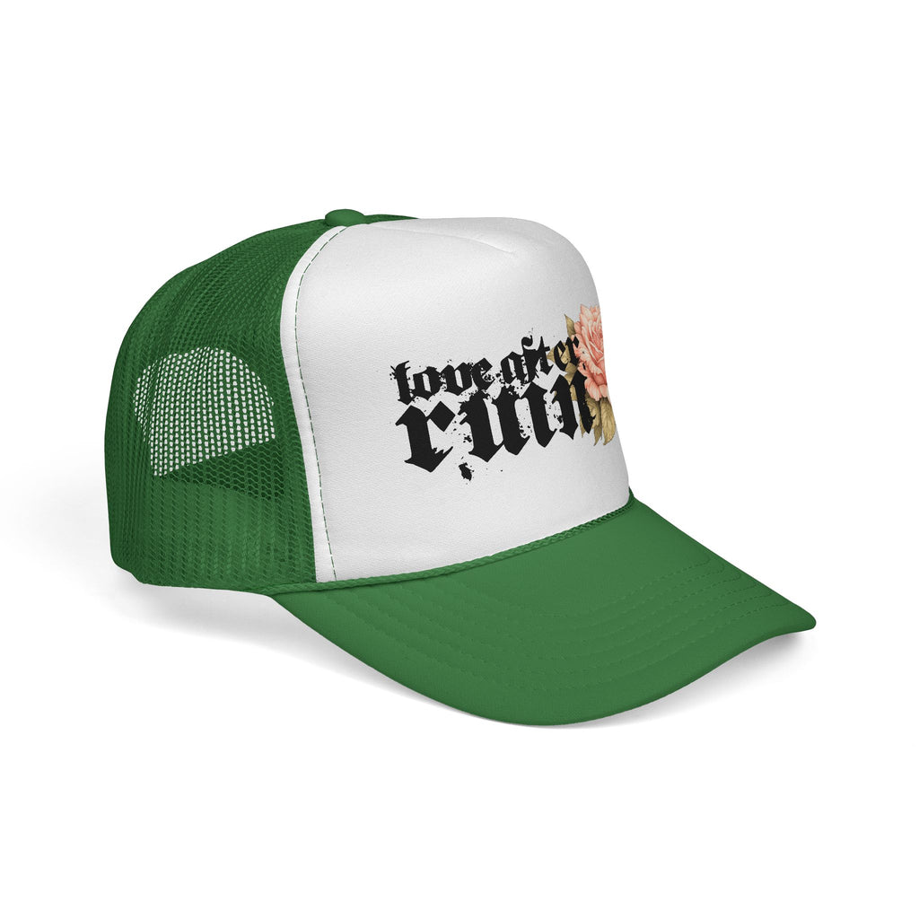 Trucker Cap — ‘Love After Ruin’ Floral Gothic Mesh Hat