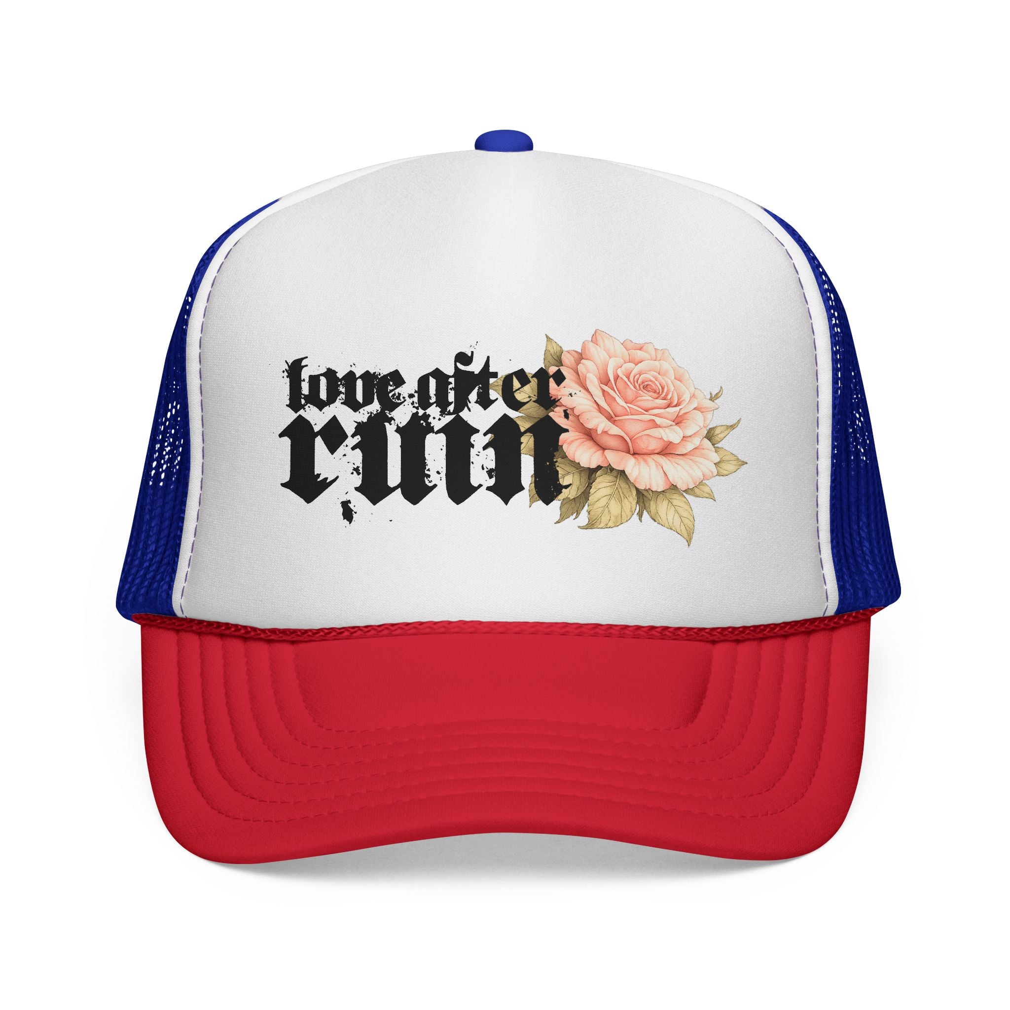Trucker Cap — ‘Love After Ruin’ Floral Gothic Mesh Hat