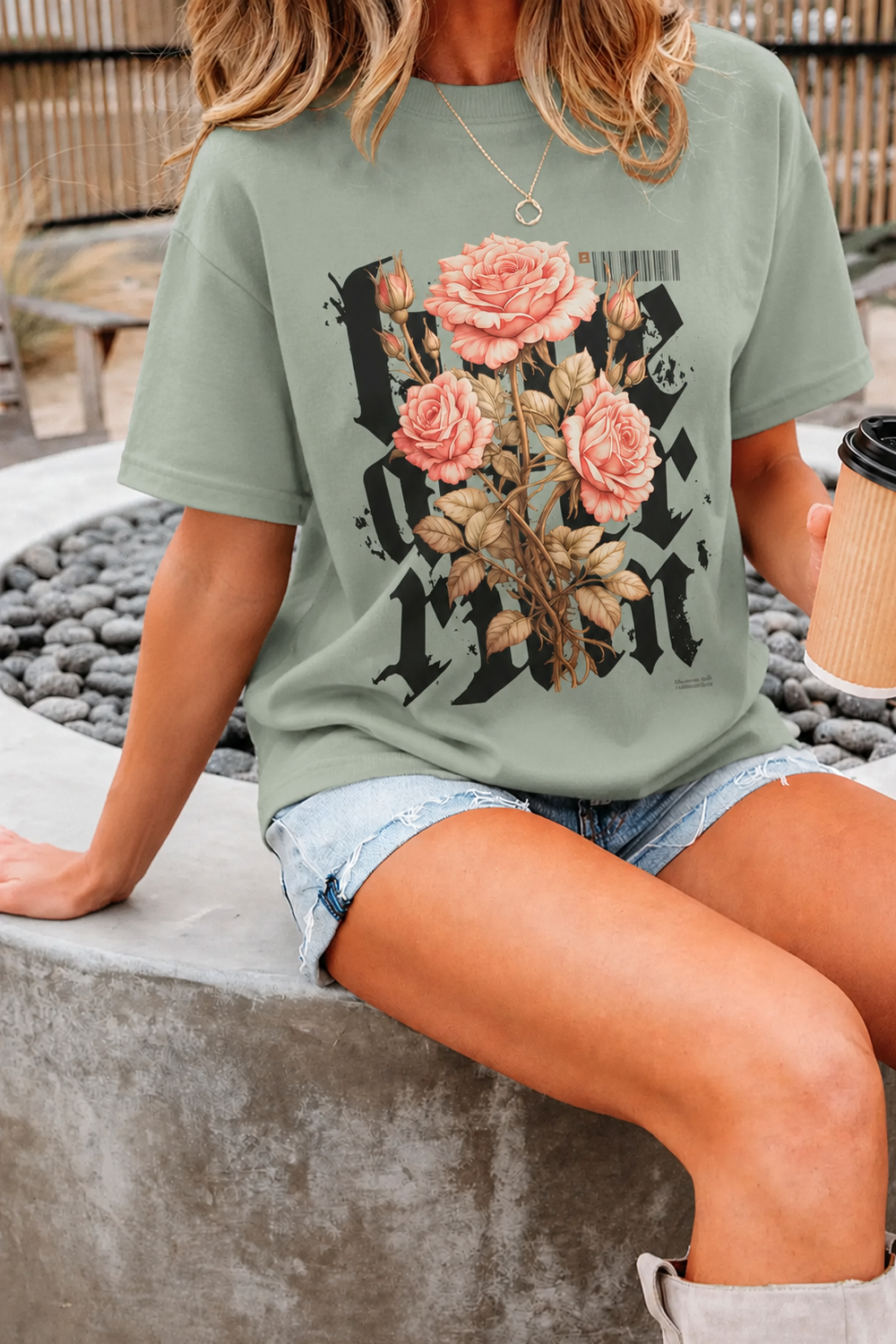 Gothic Pink Rose "Love After Ruin" T-Shirt